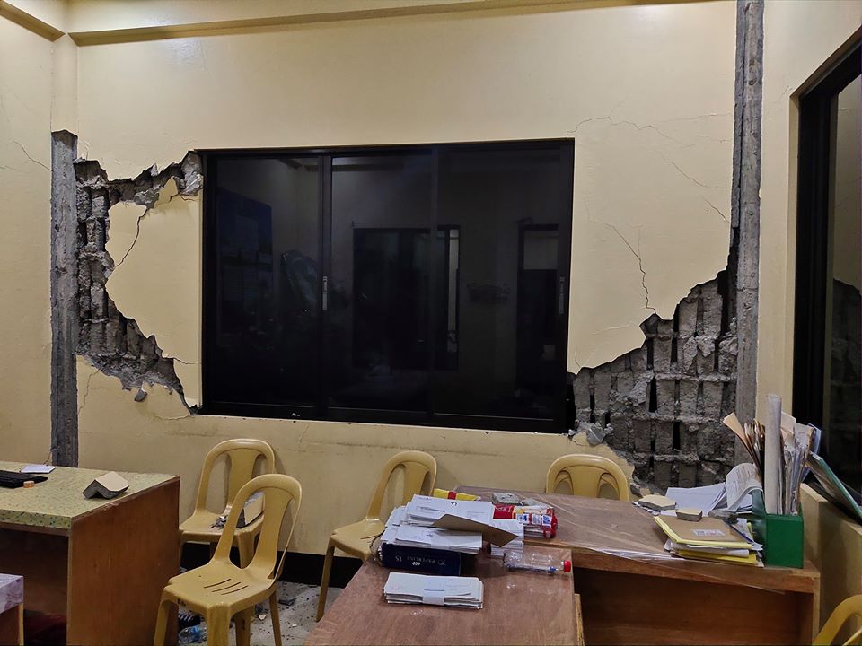 Barangay hall in Maramag damaged following 5.9 earthquake