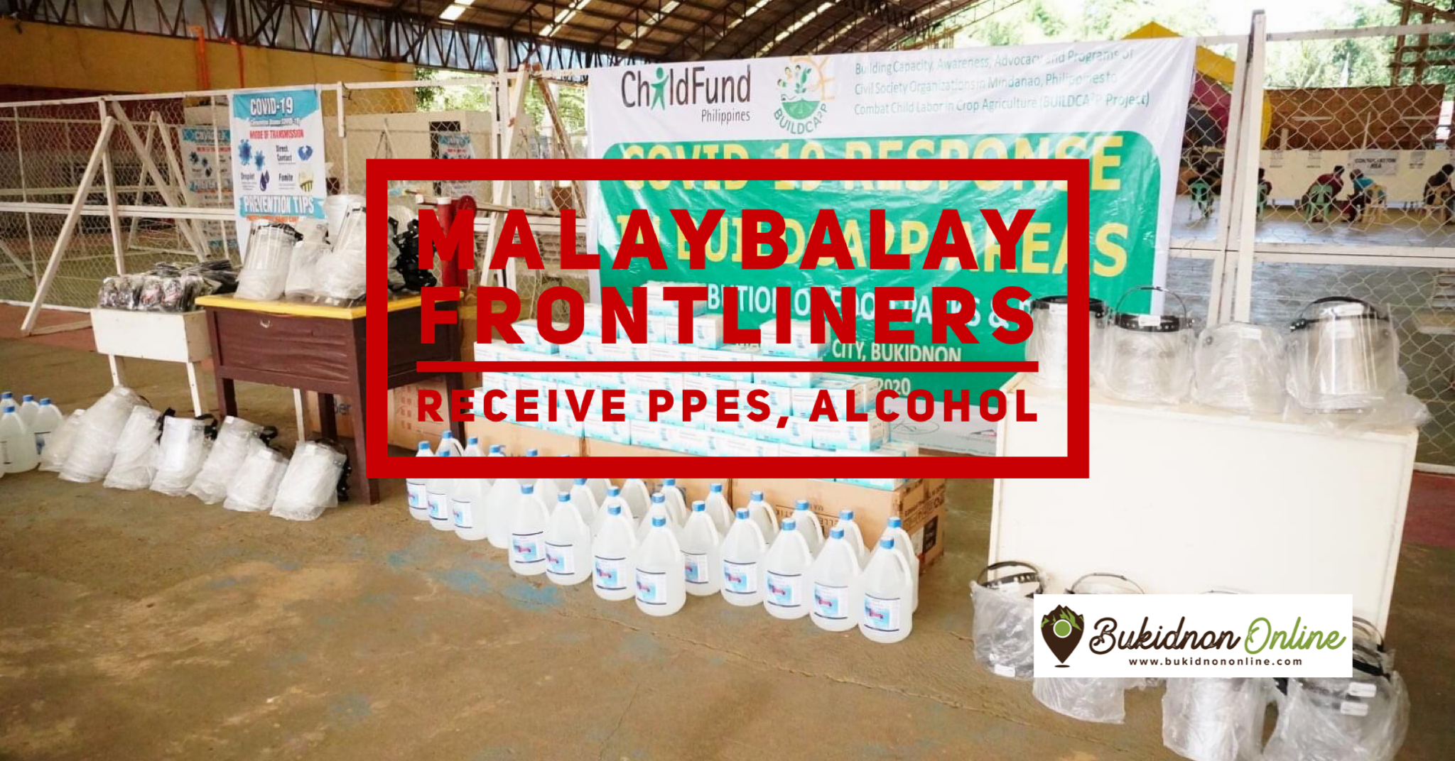 Malaybalay frontliners receive PPEs, alcohol