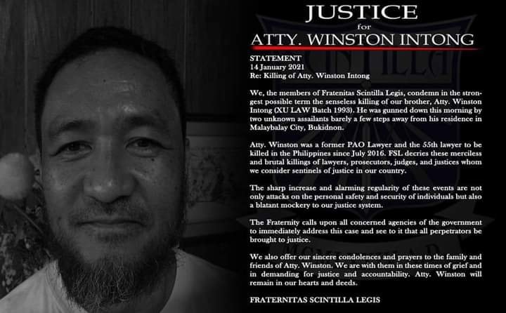 Slain Bukidnon lawyer Winston Intong part of Duterte's drug watch list - PNP